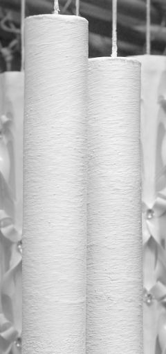 Lumanare cilindru texturata,  diametru 4.6 cm, inaltime 120cm -alb  