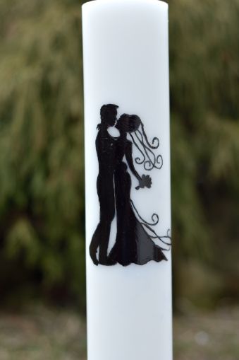 Lumanare nunta cu silueta miri diametru de 7cm, inaltime de 40cm sau 50cm 