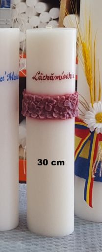 Lumanare cilindru diametru de 7cm  cu brau floral - culoare la alegere