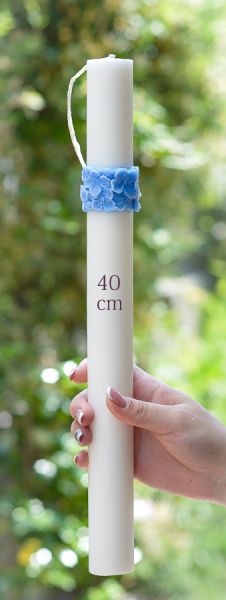Lumanari  cilindru albe cu diametrul de 3.6 cm - cu brau floral - culoare la alegere  