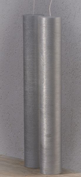 Lumanare cilindru diametru de 7cm, inaltime de 30, 40 sau 50cm  - silver-textura