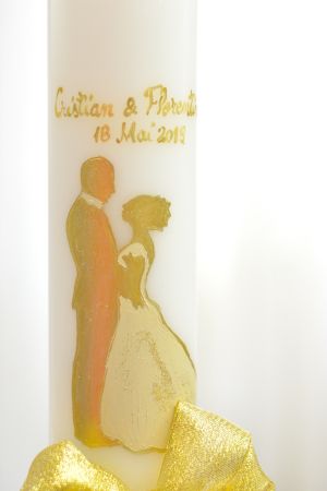 Lumanari pictate nunta cu silueta miri diametru de 7cm, inaltime de 40cm sau 50cm 