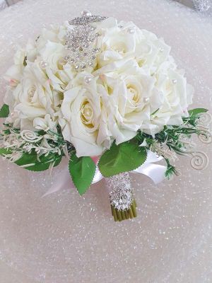 Buchet flori artificiale - alb royal